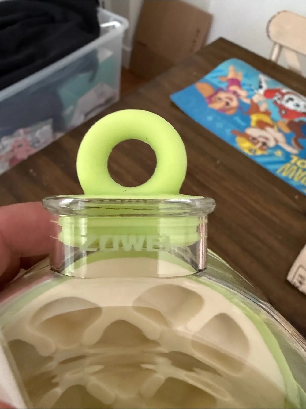 Neon Lime Party Drink Holder with Strap and Straw